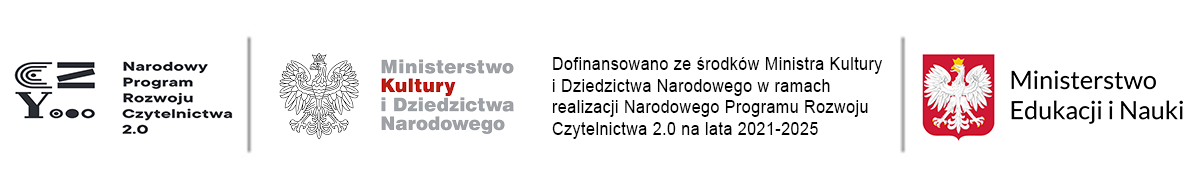 Logo: Narodowy Program Rozwoju Czytelnictwa, Ministerstwo Kultury, Ministerstwo Edukacji